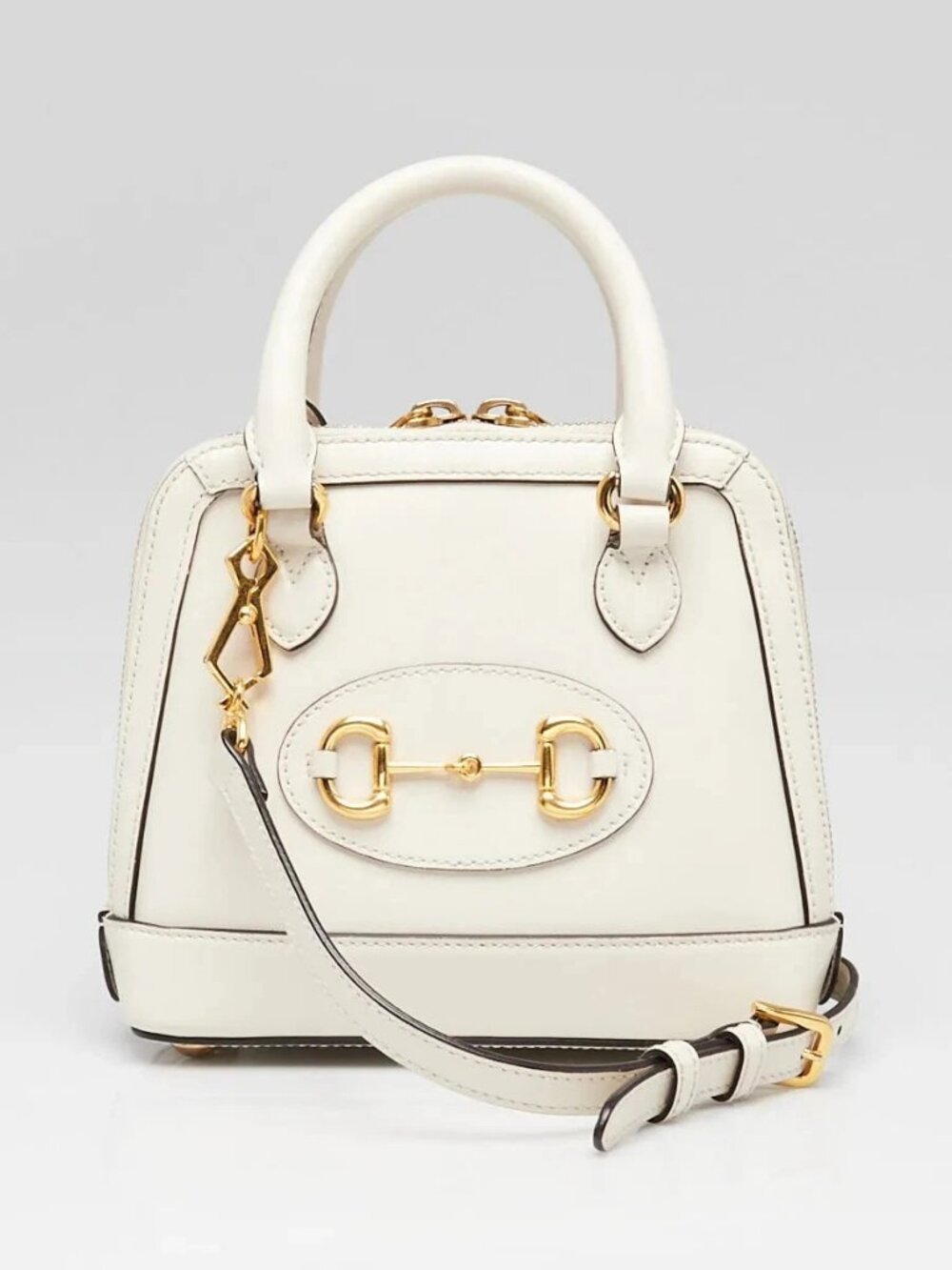 Gucci White Smooth Leather 1955 Horsebit Mini Bag - Picture 2 of 12